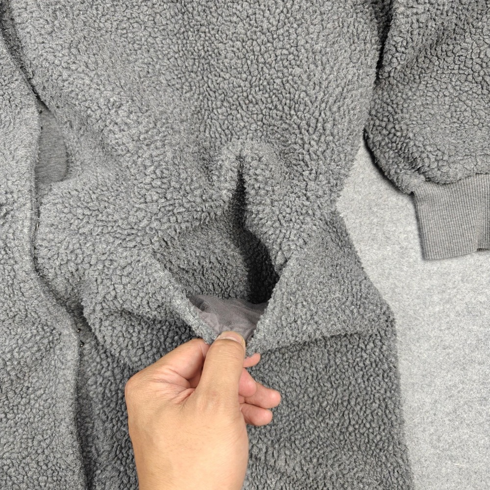 Madewell Coatigan Womens XL Gray Fleece Snap Front Longline Pockets Warm - Picture 5 of 9